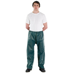 Disposable Pants; Protection Type: Chemical-Resistant, Chemical Warfare Agents; Size: 4X-Large; Waist Size: 55; Color: Green; Material: Multi-Layer Non-Woven Barrier Laminate Fabric; Number Of Pockets: 0.000; Closure Type: Elastic