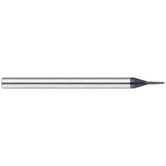 Tapered End Mill: 15 deg Angle per Side, 0.0450" Small Dia, 1/4" LOC, 4 Flute, Tapered End