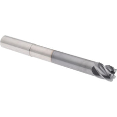 Corner Radius End Mill: 5/8" Dia, 3/4" LOC, 38 deg Helix, Corner Radius End, Centercutting Series HS