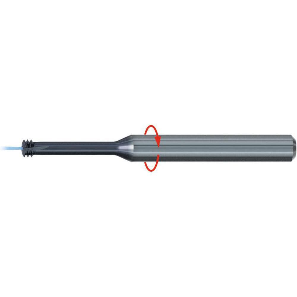 Helical Flute Thread Mill: 1/4-28, 5 Flute, 6.00 mm Shank Dia, Solid Carbide