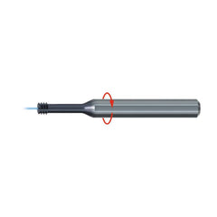 Helical Flute Thread Mill: 3/8-24, 6 Flute, 8.00 mm Shank Dia, Solid Carbide