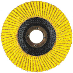 Flap Disc:  5" Dia, 5/8-11" Hole, 80 Grit, Ceramic Alumina, Type 29