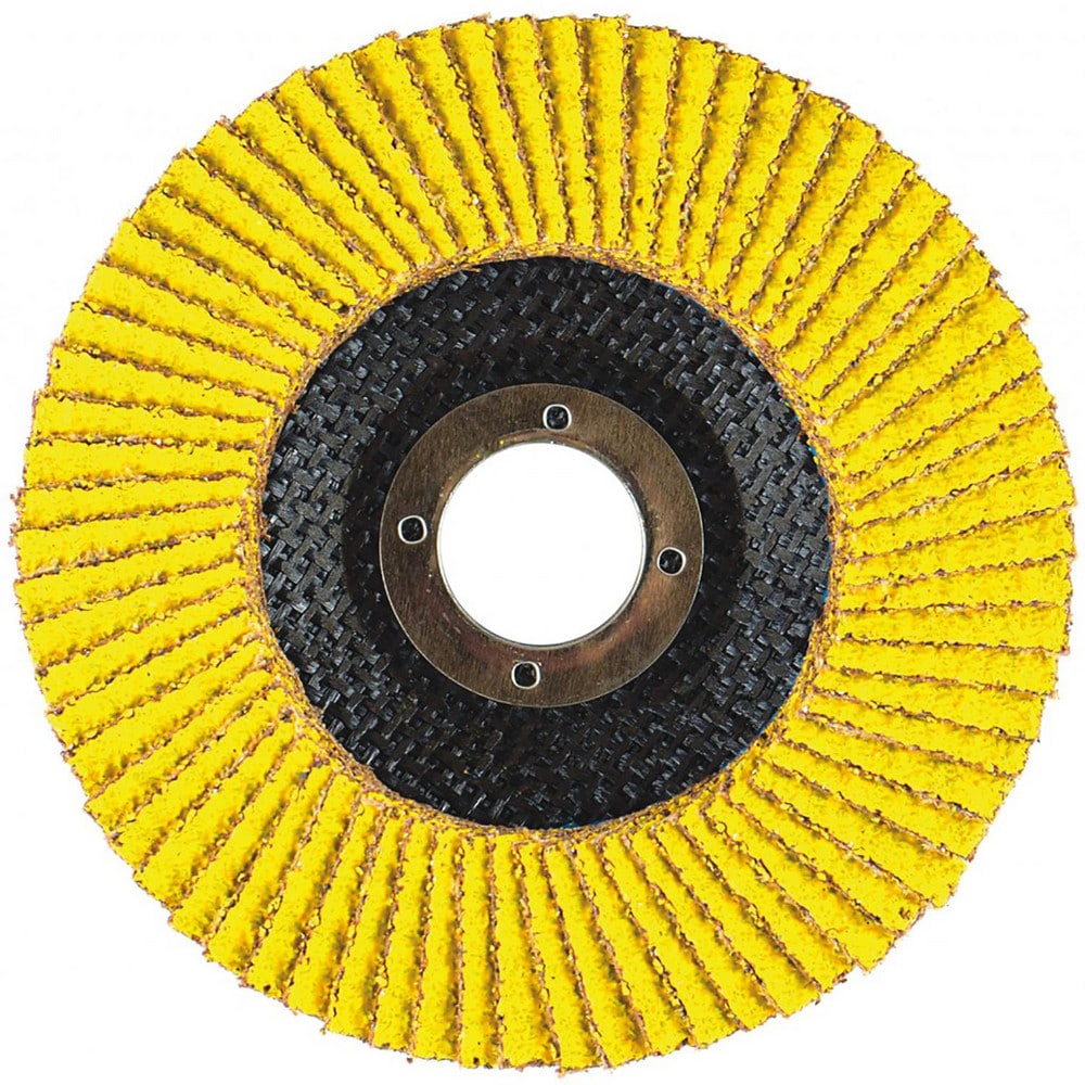 Flap Disc:  5" Dia, 7/8" Hole, 60 Grit, Ceramic Alumina, Type 29