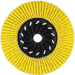 Flap Disc:  4.5" Dia, 5/8-11" Hole, 36 Grit, Ceramic Alumina, Type 27