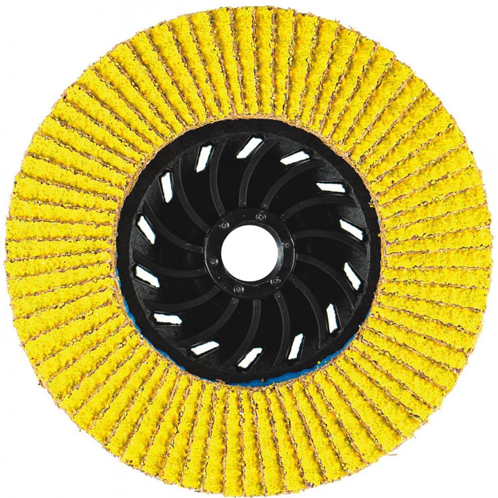 Flap Disc:  4.5" Dia, 5/8-11" Hole, 80 Grit, Ceramic Alumina, Type 27