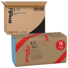 L10 Disposable Towels, Windshield Wipe, 2-PLY, Banded, Blue,