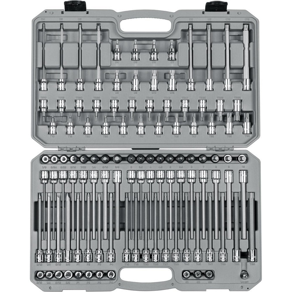 Hex & Torx Bit Socket Sets; Set Type: Hex Bit; Drive Size: 3/8 in; Minimum Set Torx Size: T10; Minimum Set Hex Size (Inch): 1/8