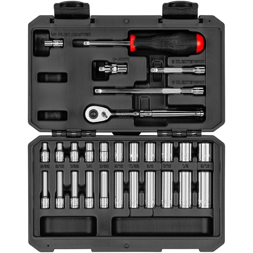 Ratchet & Socket Set Socket Set: 28 Pc, 5/32 to 9/16" Socket