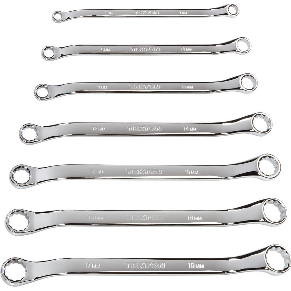 Offset Box End Wrench Set: 7 Pc, Metric