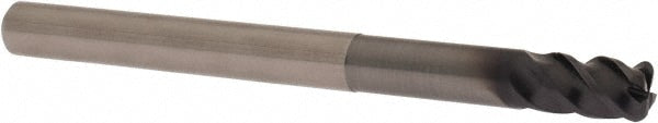 Corner Radius End Mill: 10 mm Dia, 15.00 mm LOC, 2.00 mm Radius, 4 Flute, Solid Carbide