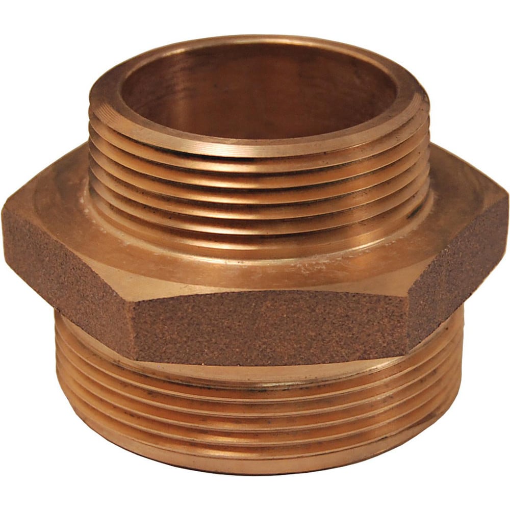 Brass & Chrome Pipe Fittings; Fitting Type: Double Male Hex Nipple; Fitting Size: 1-1/2 x 1-1/2; End Connections: MNST; Material Grade: 360; Connection Type: Threaded; Pressure Rating (psi): 175; Fitting Shape: Straight; Thread Standard: NST