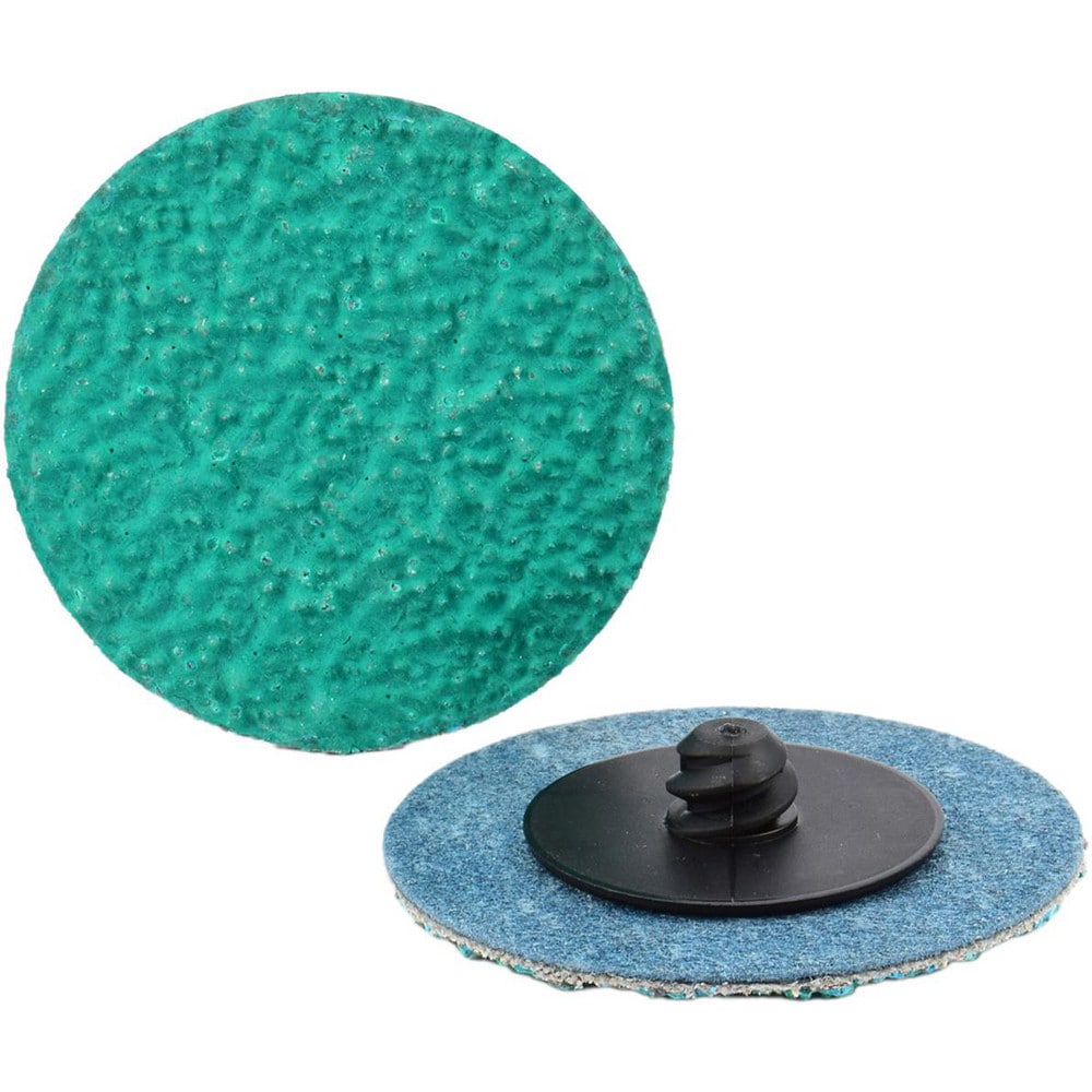 Quick-Change Disc: Type R, 3" Dia, 24 Grit, Zirconia Alumina, Coated