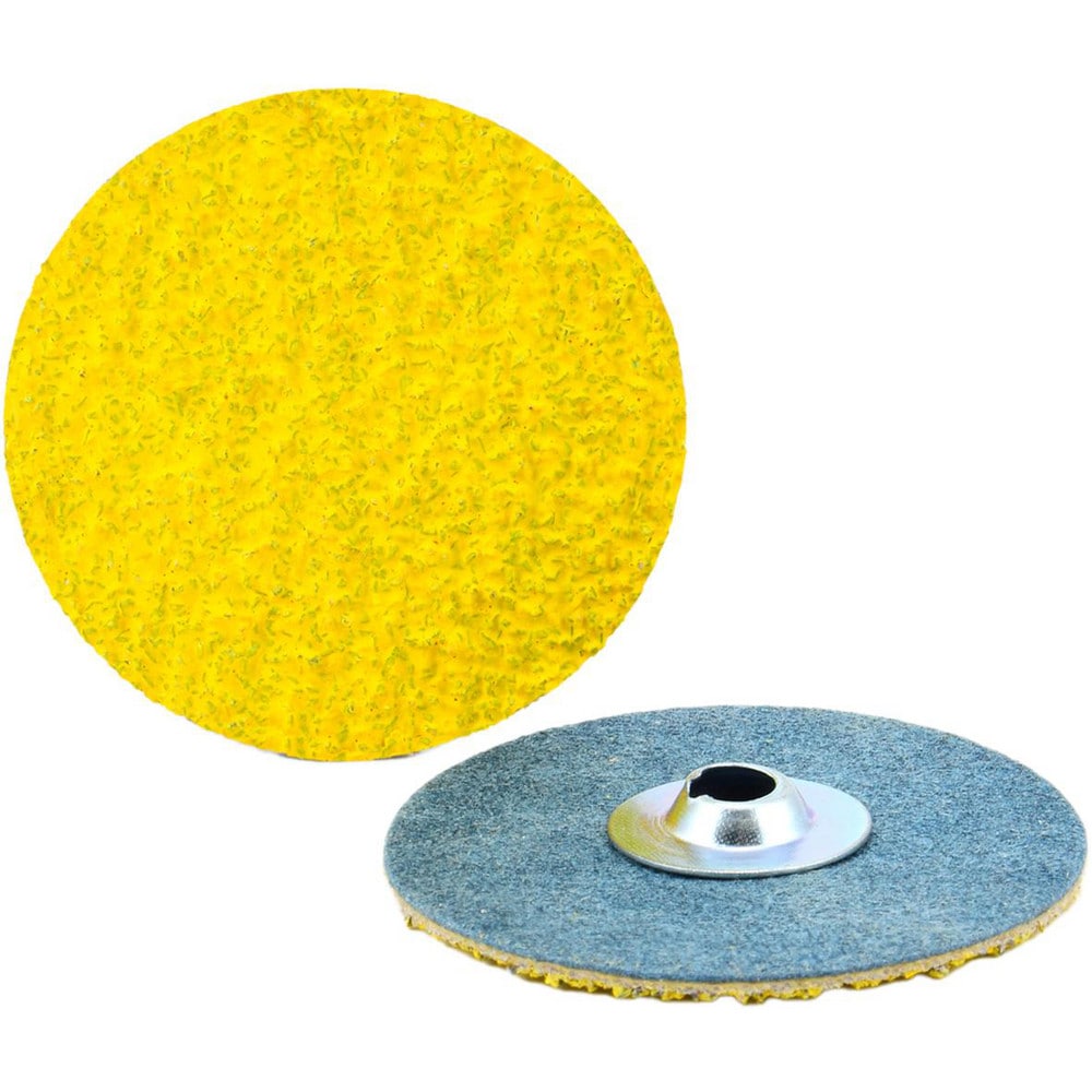 Quick-Change Disc: Type S, 1-1/2" Dia, 24 Grit, Ceramic Alumina, Coated