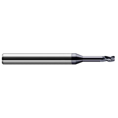 Corner Radius End Mill: 1/16" Dia, 3/32" LOC, 0.50 mm Radius, 4 Flute, Solid Carbide