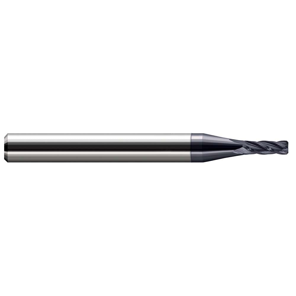 Corner Chamfer End Mill: 1/16" Dia, 3/16" LOC, 4 Flute, 0.0100" Chamfer Width, Solid Carbide