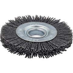 Wheel Brush: 3" Wheel Dia, 3/8" Face Width, 0.0400" Wire Dia,  Crimped