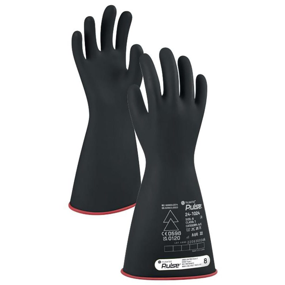 Rubber Linesman Gloves: Pulse Pulse, Size 2X-Large, 14" Long