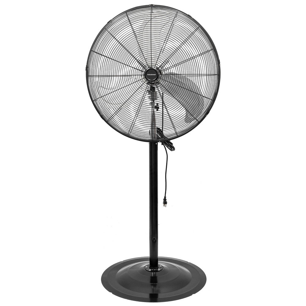 Pedestal Fans; Number of Speeds: 1; Blade Size: 30; Maximum Cubic Feet Per Minute: 9330.0; Amperage: 2.4A; Fan Diameter: 30 in; Voltage: 120V; Phase: Single; Maximum Rpm: 1100 RPM