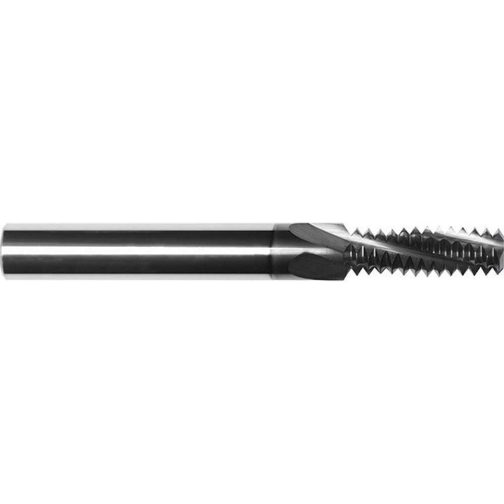 Helical Flute Thread Mill: 1/2-20, Internal & External, 4 Flute, 0.3750" Shank Dia, Solid Carbide