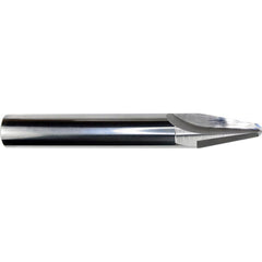 Tapered End Mill: 5 deg Angle per Side, 5/64" Small Dia, 0.6200" LOC, 1 Flute, Corner Radius End