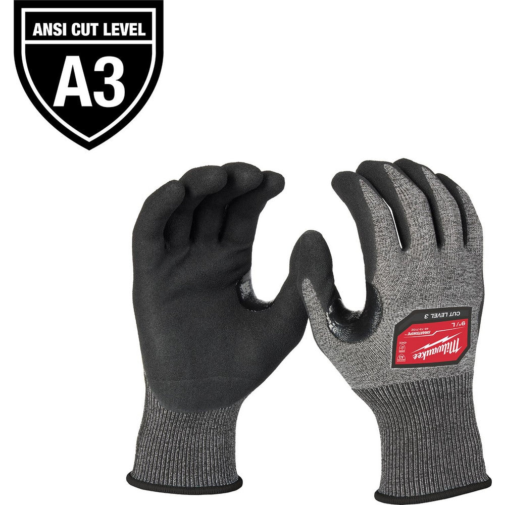 Cut-Resistant Gloves: Milwaukee 48-73, Size X-Large, ANSI Cut A3, ANSI Puncture 0, Nitrile, Polyethylene