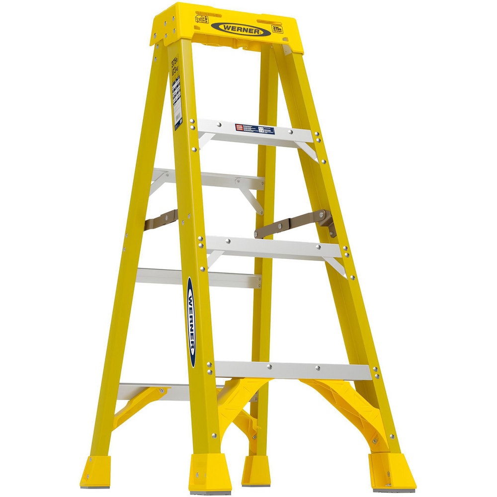 3 Step Fiberglass Foldable Step Ladder: Type IAA 375 lb Capacity 4' Height