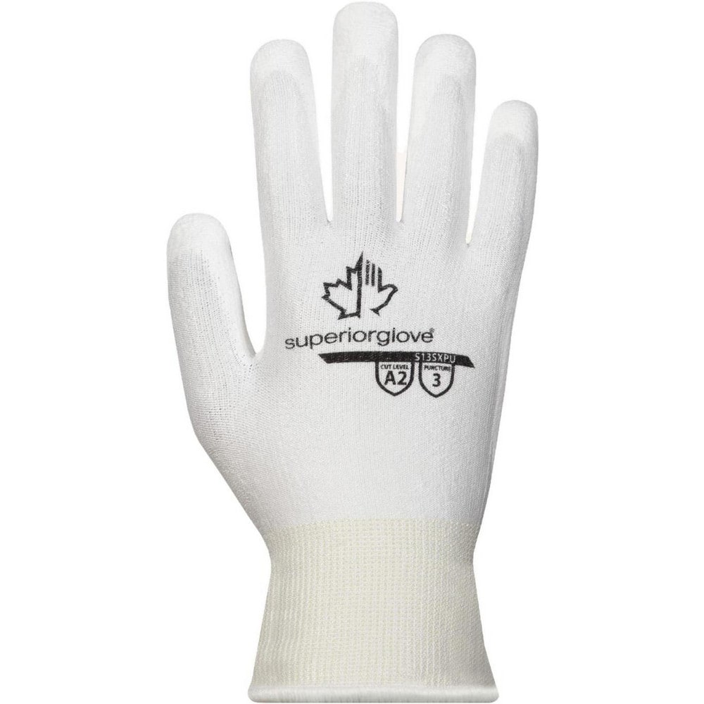 Cut & Puncture-Resistant Gloves: Superior Glove Works S13SXPU, Size Medium, ANSI Cut A2, ANSI Puncture 3, Polyurethane, Dyneema