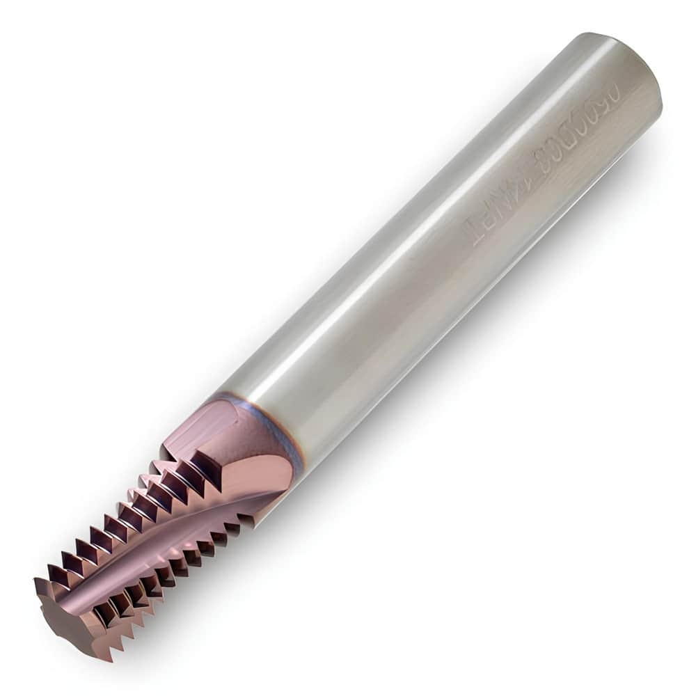 1/4 Dia. x 3 Overall Length 2-Flute Square End Solid Carbide SE End Mill-Round Shank-Center Cut-AlTiN