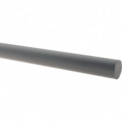 Plastic Rod: Chlorinated Polyvinyl Chloride, 5' Long, 3-1/4" Dia, Gray