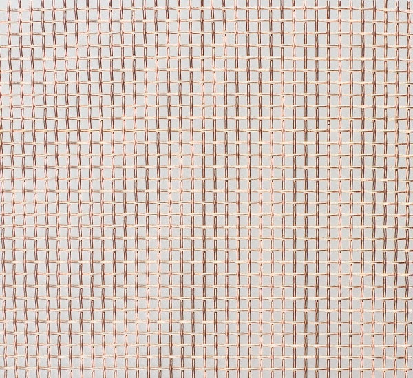 Wire Cloth: 18 Wire Gauge, 0.047" Wire Dia, Copper