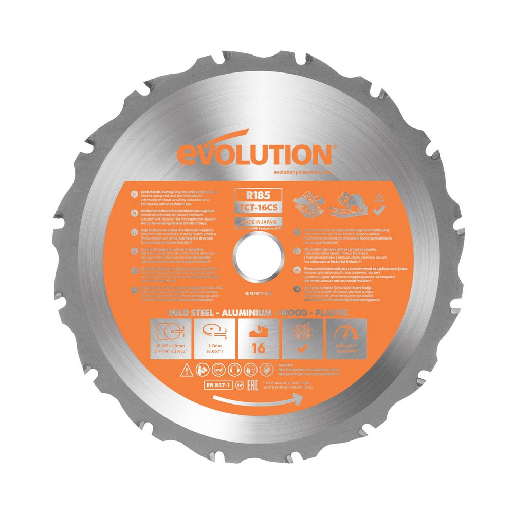 Wet & Dry-Cut Saw Blade: 7-1/4" Dia, 25/32" Arbor Hole, 20 Teeth