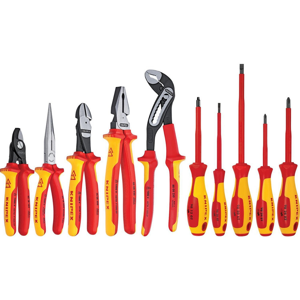 Combination Hand Tool Set: 10 Pc, Insulated Pliers & Screwdriver Set in Hard Case