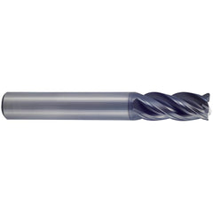 Corner Radius End Mill: 3/16" Dia, 3/16" LOC, 0.0100" Radius, 4 Flute, Solid Carbide