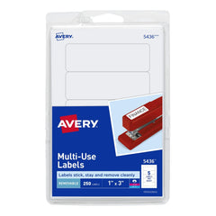 Label Maker Label: White, Paper, 3" OAL, 1" OAW