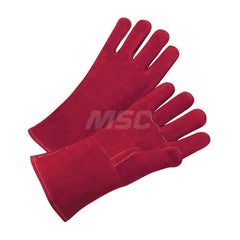 Welding Gloves: Ironcat 9400, Size Large, Uncoated-Coated, Shoulder Split Cowhide Leather, Pair, for MIG & TIG