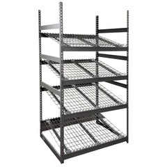 Storage Racks; Rack Type: Gravity Flow Rack; Overall Width (Inch): 48; Overall Height (Inch): 84; Overall Depth (Inch): 36; Material: Steel; Color: Silver; Finish: Powder Coated