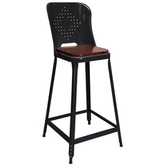 Stationary Stools; Seat Depth: 13 in; Seat Width: 13 in; Product Type: Stool with Back; Base Type: Fixed; Minimum Seat Height: 24 in; Maximum Seat Height: 24 in; Overall Width: 13 in; Overall Depth: 13 in