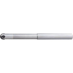 Indexable Ball Nose End Mill: 1/2" Cut Dia, Solid Carbide, 4" OAL