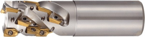 Indexable Square-Shoulder End Mill: PSEL15R150FA125-2-38, 1-1/2" Cut Dia, 2.362" Max Depth of Cut, 1-1/4" Dia Weldon Flat Shank