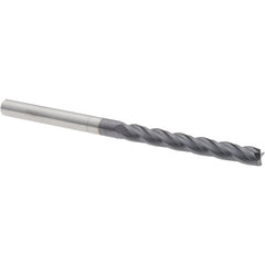 Square End Mill: 3/16" Dia, 1-1/2" LOC, 4 Flute, Solid Carbide