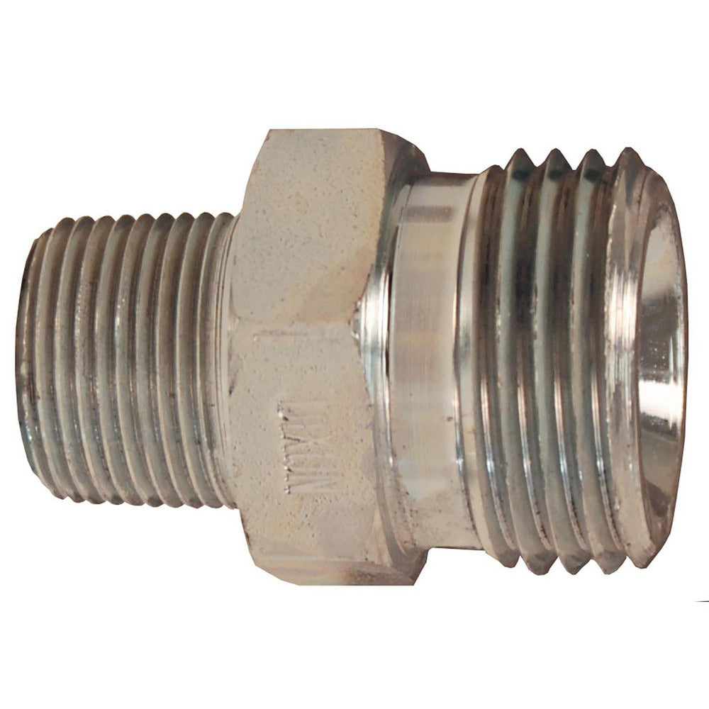 Ground Joint Hose Couplings; Thread Type: MNPT x UN; Thread Size: 1/2, 1-1/2; Type: Spud; Material: Plated Steel; Size: 1/2 in; Style: Male Spud