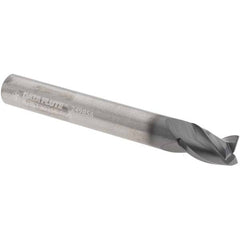 Square End Mill: 1/4" Dia, 3/8" LOC, 3 Flute, Solid Carbide