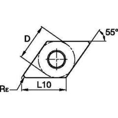 Turning Insert: DCGT32502LF KCU10B, Carbide