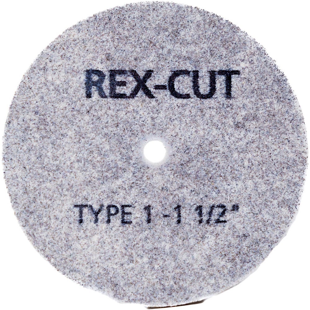 Deburring Wheel: 1-1/2" Dia, 1/16" Face Width, 1/4" Hole, Aluminum Oxide