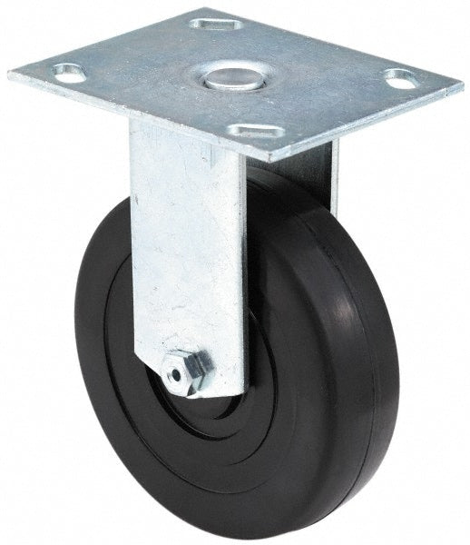 Rigid Top Plate Caster: Polyurethane, 5" Wheel Dia, 2" Wheel Width, 650 lb Capacity, 6-1/2" OAH