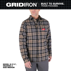 Work Shirt: General Purpose, Long Sleeve, Large, Cotton, Gray, 3 Pocket