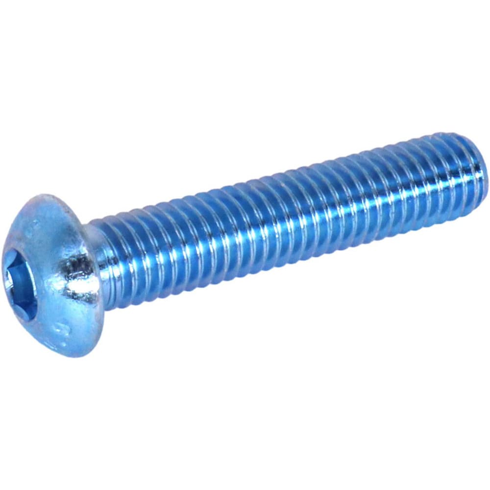 Socket Cap Screw: M10x1.5 30.00 mm Length Under Head, Alloy Steel, Zinc-Blue Trivalent Chromate