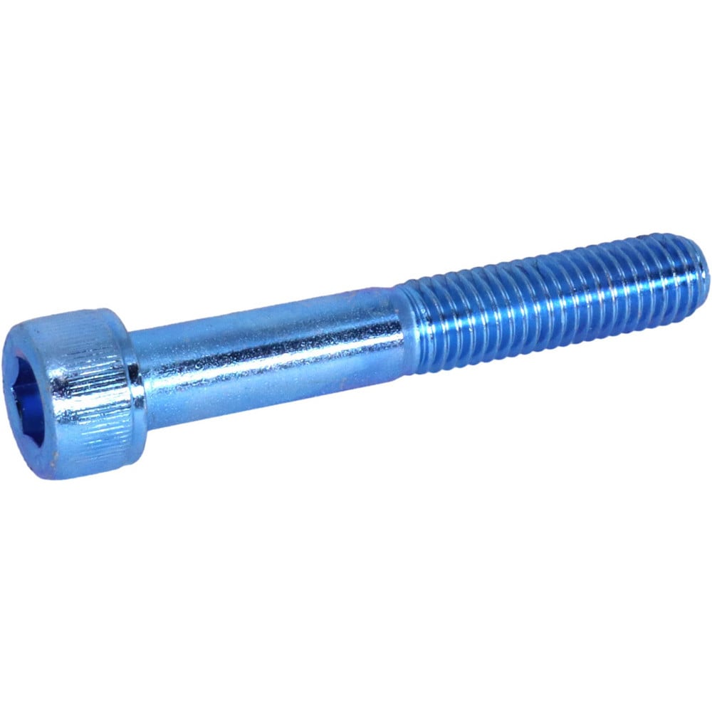 Hex Socket Cap Screw: M6x1 Thread, 120.00 mm Length Under Head, 12.9 Alloy Steel, Zinc-Blue Trivalent Chromate Finish