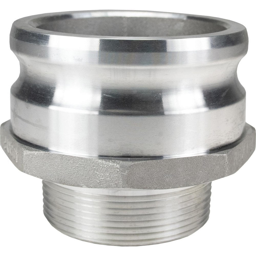 Suction & Discharge Hose Couplings; Type: 4 x 3 Type F Jump Size Adapter; Coupling Type: Cam & Groove; Coupling Descriptor: Jump Size Adapter x MNPT; Material: Aluminum; Coupler Size (Fractional Inch): 4; Thread Size: 3; Hose Size: 4