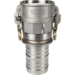 Suction & Discharge Hose Couplings; Type: Type C Coupler; Coupling Type: Cam & Groove; Coupling Descriptor: Swivel EZ Boss-Lock Coupler x Crimp Shank; Material: Aluminum; Coupler Size (Fractional Inch): 4; Thread Size: Non-Threaded; Hose Size: 4